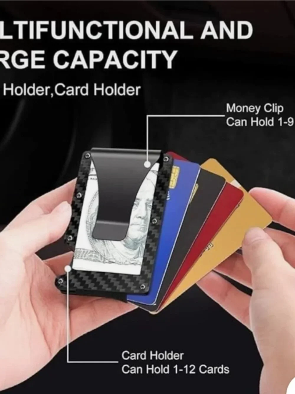 Carbon Fiber RFID Blocking Slim Wallet Credit Card Holder **NEW**